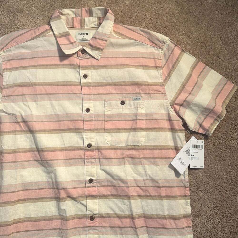 Hurley Lido Horizontal Stripe Short Sleeve Woven Shirt